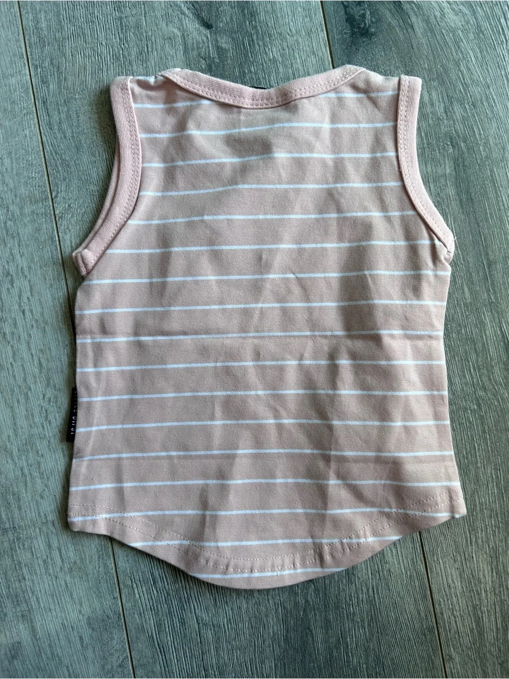 Little Bipsy Light Pink & White Striped Tank Top with Pocket